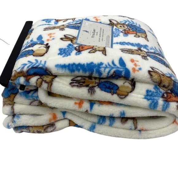 2 soft plush blankets blue and purple Beatrix Potter and Peter Rabbit, new w tag - Picture 7 of 7